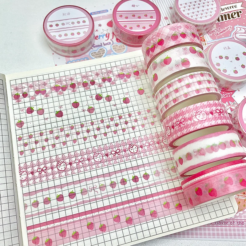 Strawberry Apple Fruit Tape 6pcs/lot Cute Cartoon Creative Decorative Washi Tape School Stationery