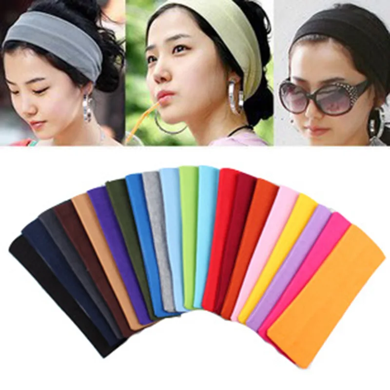 

New Fashion Sports Running Fitness Yoga Headbands For Women Yoga Gym Stretch Head Band For Sport Elasticity Sweat Bands