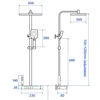 Hot Cold Mixer Shower System Bathroom Shower Faucet Set Wall-mounted Temperature Digital Display 4 Functions Shower Set 6