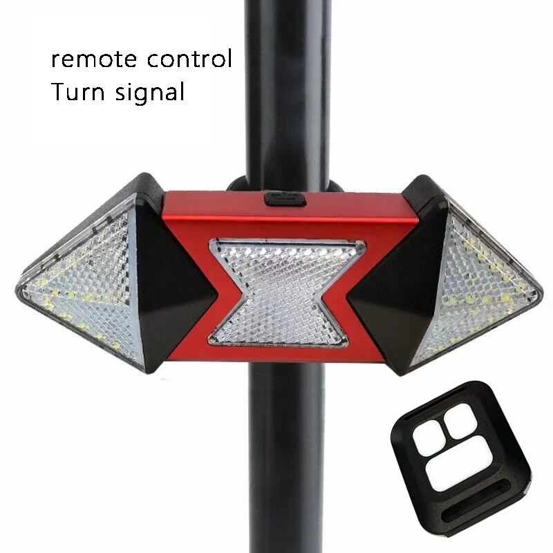 

Bike Turn Signal Light Remote Bicycle Tail Light USB Rechargeable Rear Light Bicycle Warning Light
