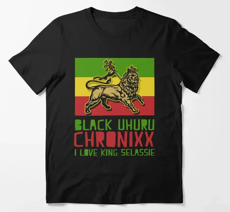 Классическая черная футболка «I Love King Selassie», Uhuru Chronixx, растафариан, Лев, регги