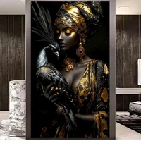 Beautiful black african woman Peacock diy Diamond Painting Kits for Adults,New 2026 Diamond Art For Beginner,Full Diamond Mosaic 1