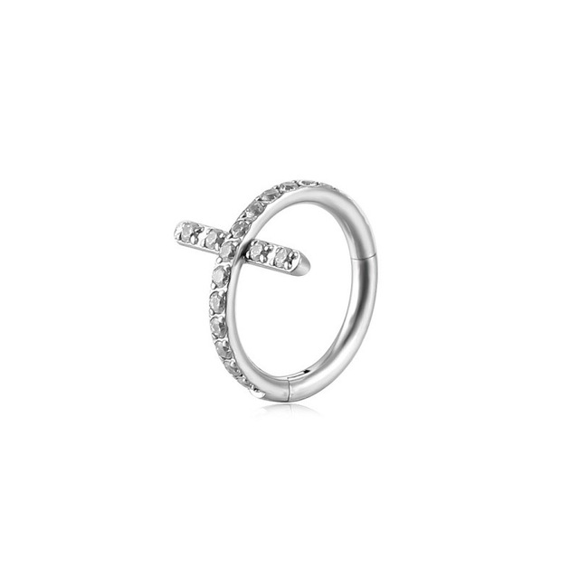 Nose Piercing Ring Hinged Segment Zircon Septum Piercing Clicker Opal Ear Cartilage Tragus Helix Lip Nariz Pircing Cuff Goth