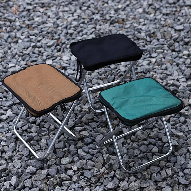 Outdoor Lightweight Camping Stool Folding Fishing Chair Carry Bag Aluminum Alloy Picnic BBQ Mini Portable Seat Beach Chairs
