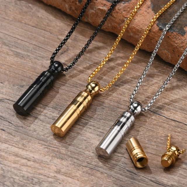 cremation necklace jewelry for men cylinder locket for ashes – Eternal  Keepsake