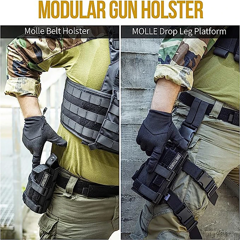 Pistol holster Gun holster ONETIGRIS Tactical Gun Holster Molle Modular Belt Pistol Holster Nylon Right Handed Shooters Glock 17 19 22 23 31 32 34 35