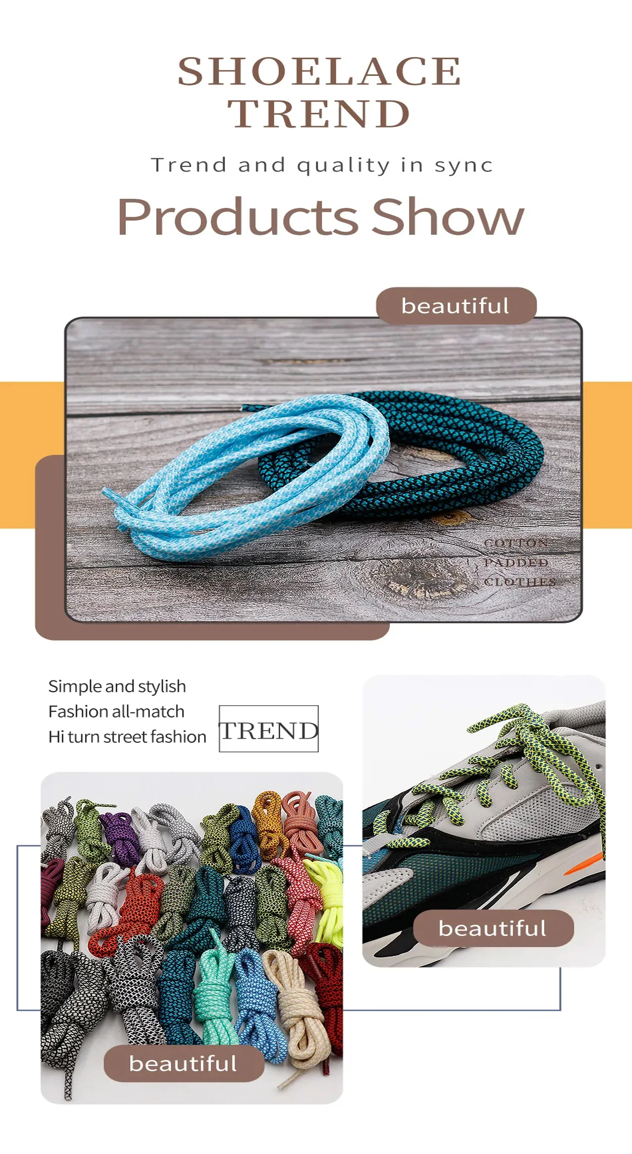1 Paar 5 mm runde Schnürsenkel, zweifarbig, solide Schnürsenkel, Polyester-Schnürsenkel für Outdoor-Sportschuhe und Trainer, bunte Schnürsenkel – Detail 10