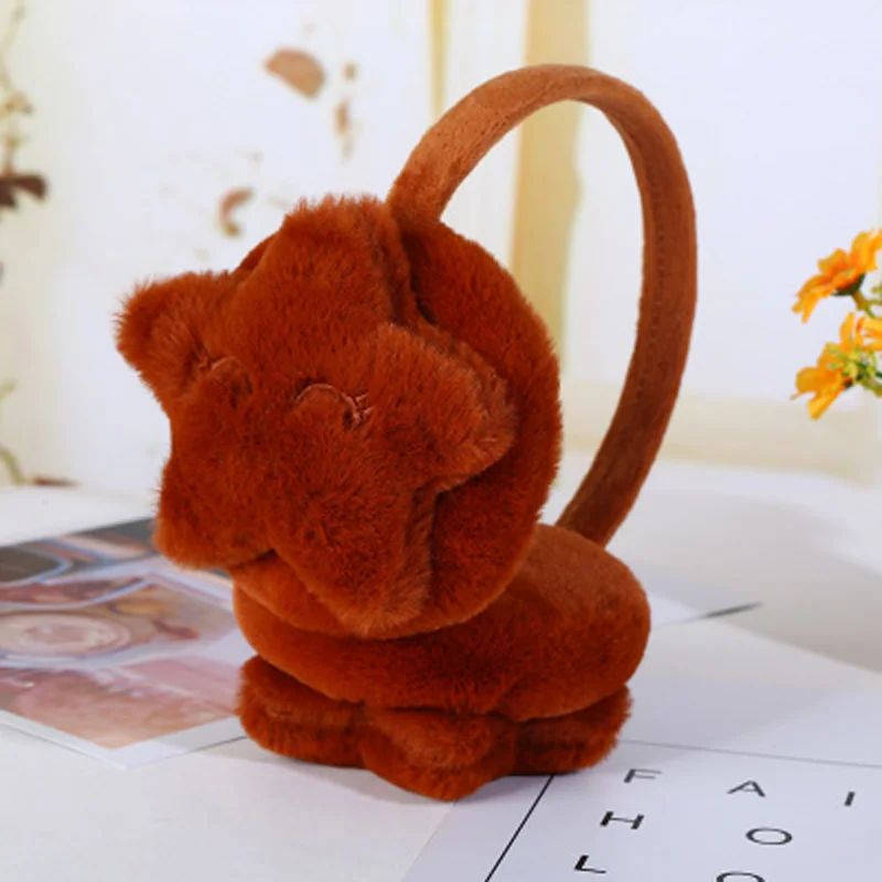 Winter Outdoor Star Smiley Face Plush Earmuffs Accessories Soft Thick Warm Ear Cover Solid Headphone Earlap for Boys Girls warm earmuffs