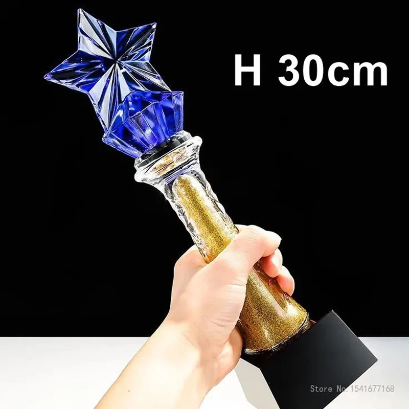 Creative Crystal Football Trophy, Creative Custom Lettering, Sports Games Competition, Award, Home Decoration, Metal Trophy, 1Pc