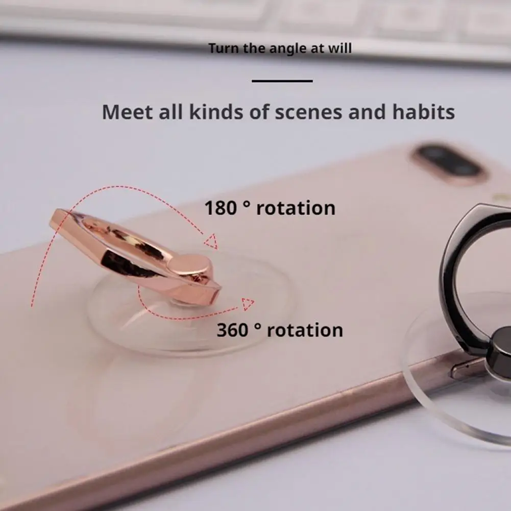 Transparent 360° Rotating Cell Phone Ring Holder and Stand
