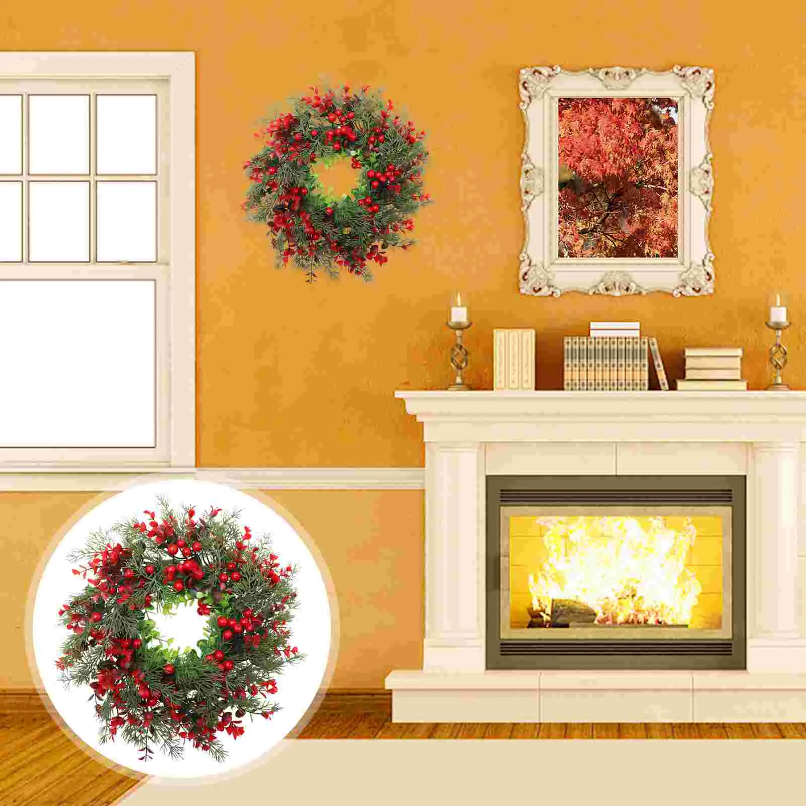 thumbnail image 1 of Guirnalda artificial, decoración práctica, accesorios para coronas, árbol de Navidad, fiesta, colgante de plástico, puerta festiva, 1 of 4