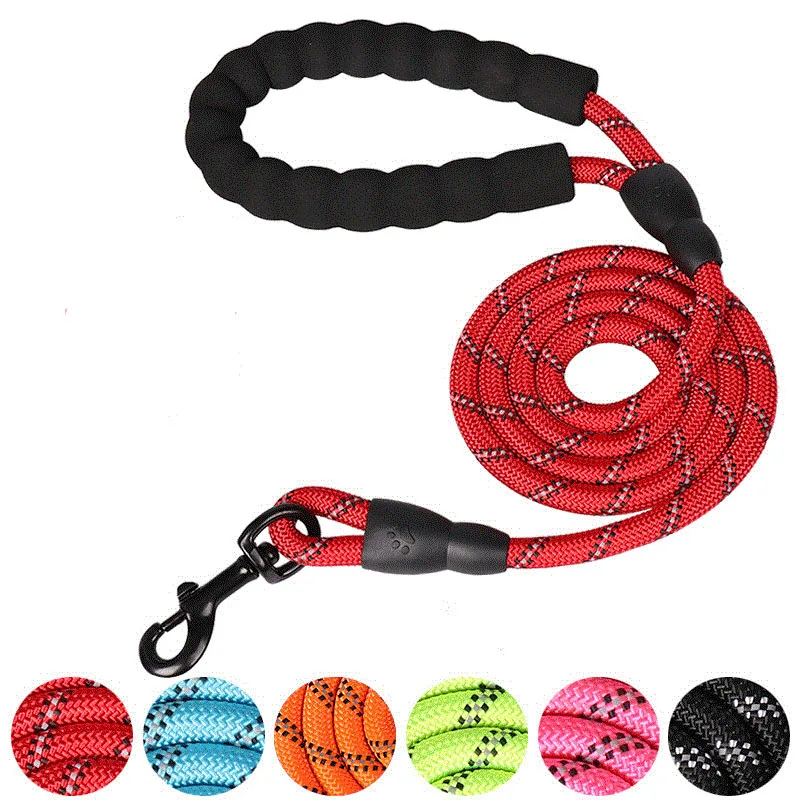 Pet Dog Leash Night Reflection Outdoor Multicolor Round Rope For Big Small Medium Large Dog Drag Pull Tow Leash Accessories dog leash