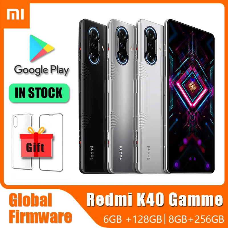 Original Cellphone Xiaomi Redmi K40 Gaming Smartphone, Android 11 MIUI 12.5 Octa Core Global ROM 67W Fast Charging