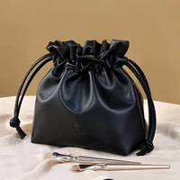 Women's Portable Travel Wash Bag Female PU Leather Waterproof Makeup Storage Pouch Drawstring Cosmetic Organizer Beauty Case 2