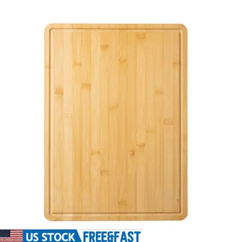 Non-Slip Bamboo Cutting Board with Juice Groove 1