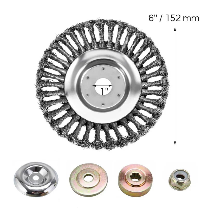 Grass Trimmer Head Lawn Mower Trimmer Blade Wire Brush Trimmer Head 6/8inch Steel Universal Grass Trimmer Blade Head Lawnmower Blade Adapter Garden Tool