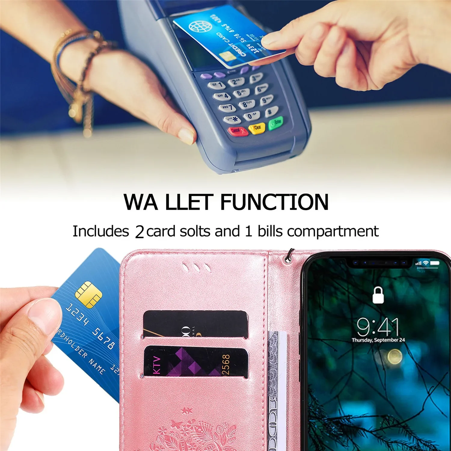 Luxury Leather Flip Case with Holder and Wallet Stand - Premium Phone Cover