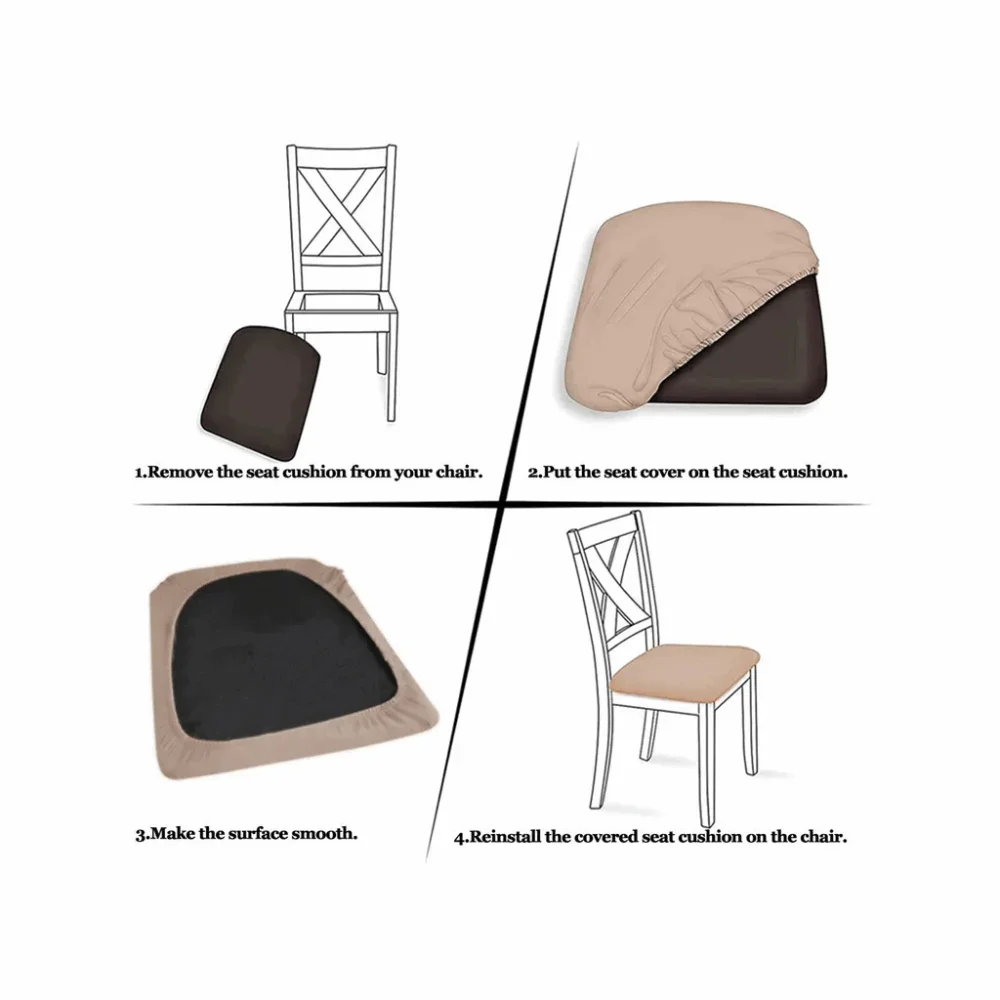 Durable Knitted Twill Fabric Chair Cushion Cover - Breathable & Stretchable Universal Dining Chair Protector