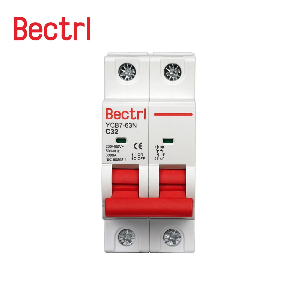 AC MCB YCB7-63N C 커브 미니 회로 차단기, 230/400V  50HZ/60HZ, 1P, 2P, 3P, 4P, 3A, 6A, 10A, 16A, 20A, 25A, 32A, 40A, 50A, 63