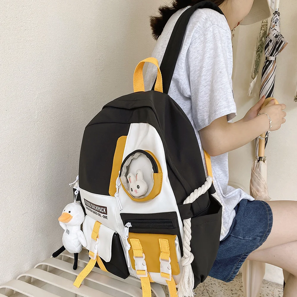 Female Cute Transparent Bags Book Kawaii Girl Backpack Student College Women School Bag Fashion Ladies Waterproof Backpack Clear