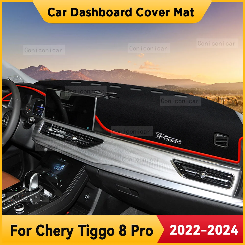 

For Chery Tiggo 8 Pro 2022-2024 Car Dashboard Cover Mat Non-slip Sun Shade Cushion Protective DashMat Pad nterior Accessories