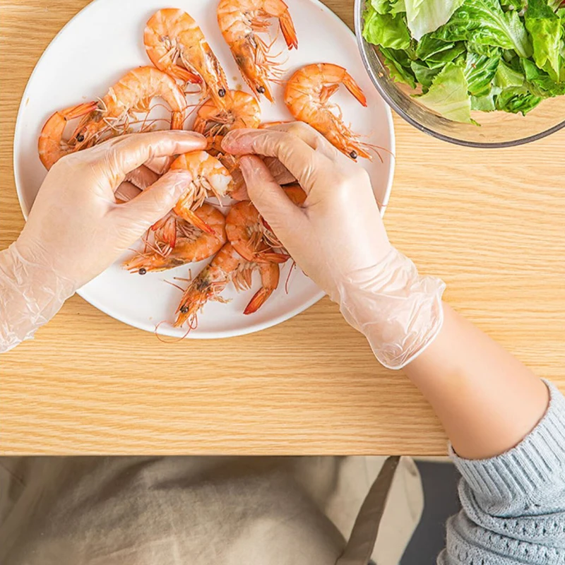 Latex Free Gloves TPE Disposable Gloves Transparent Non-Slip Acid Work Safety Food Grade Household Cleaning 100pcs/box disposable gloves,protective gloves,cleaning gloves,safety gloves