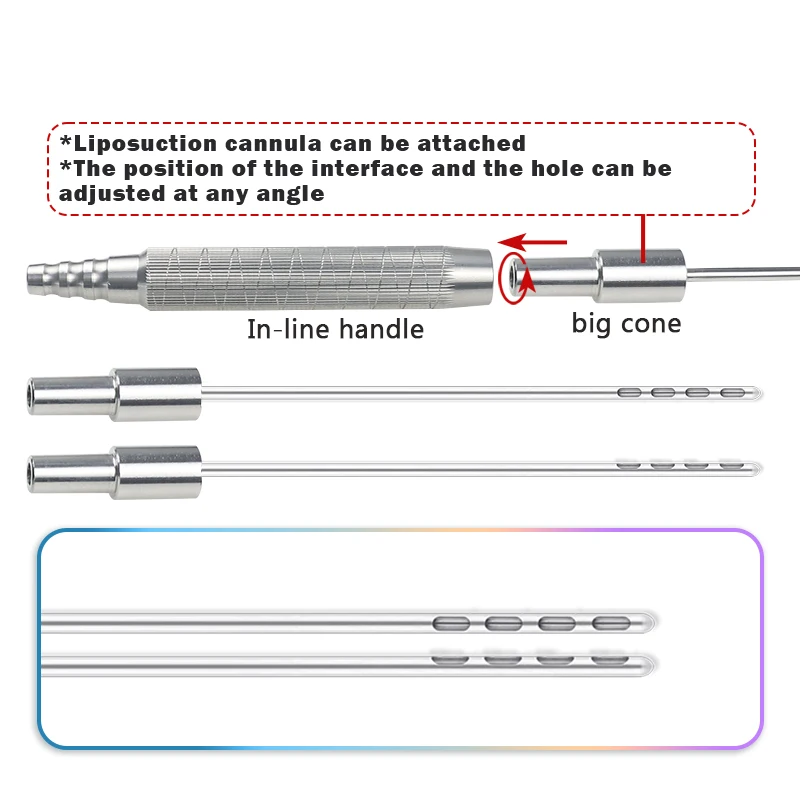 

Fat Transplantation Tool Stainless Steel Four Holes Liposuction Cannula Needle for Fat Grafting Liposuction Tools