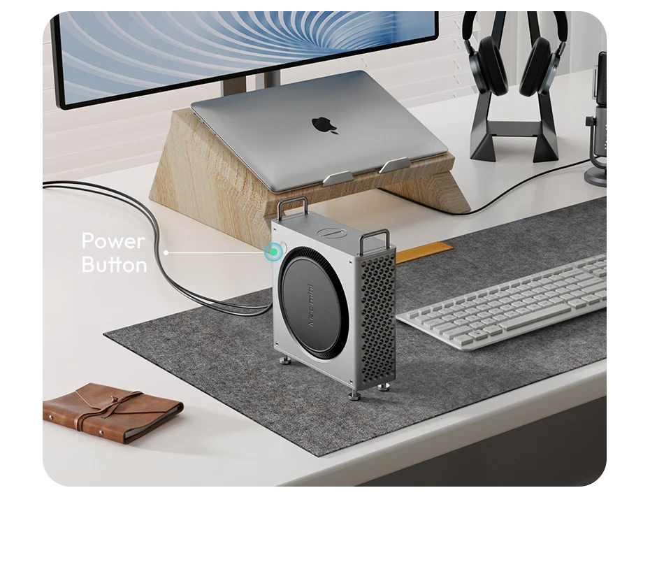QT01 Mac Mini Aluminum Alloy Case for Mac Mini M4/M4 Pro Optimized Heat Dissipat