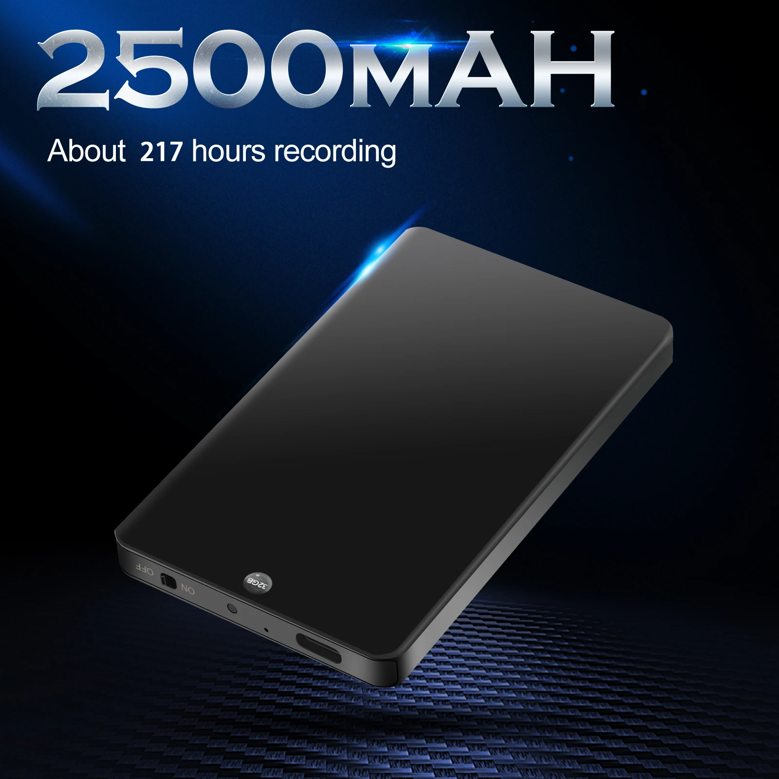 Grabadora De Voz 64GB USB Recargable - Mini Grabadora Con Activación Por Voz Para Clases Y Entrevistas