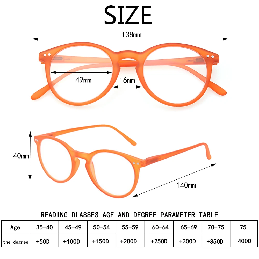 TUREZING Reading Glasses for Women Fashion Round Anti-Blue Light Comfortable Lightweight High Quality Prescription Eyeglasses 4