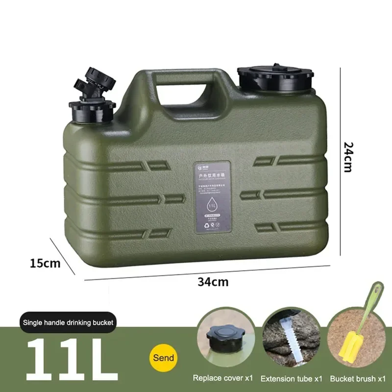 Large 11 Liter Water Storage Canister Portable Drinking Bucket with Faucet Leakproof Design forOutdoor CampingTravel Driving Use