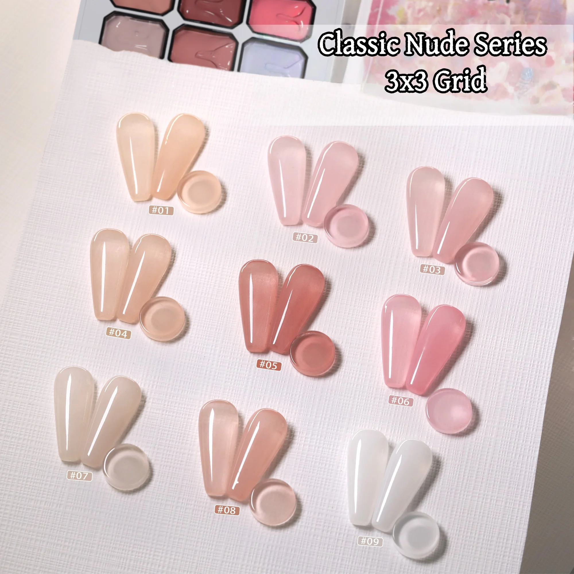 Elegant Nude Nail Gel Collection - DIY Home Manicure Kit, Perfect Gift
