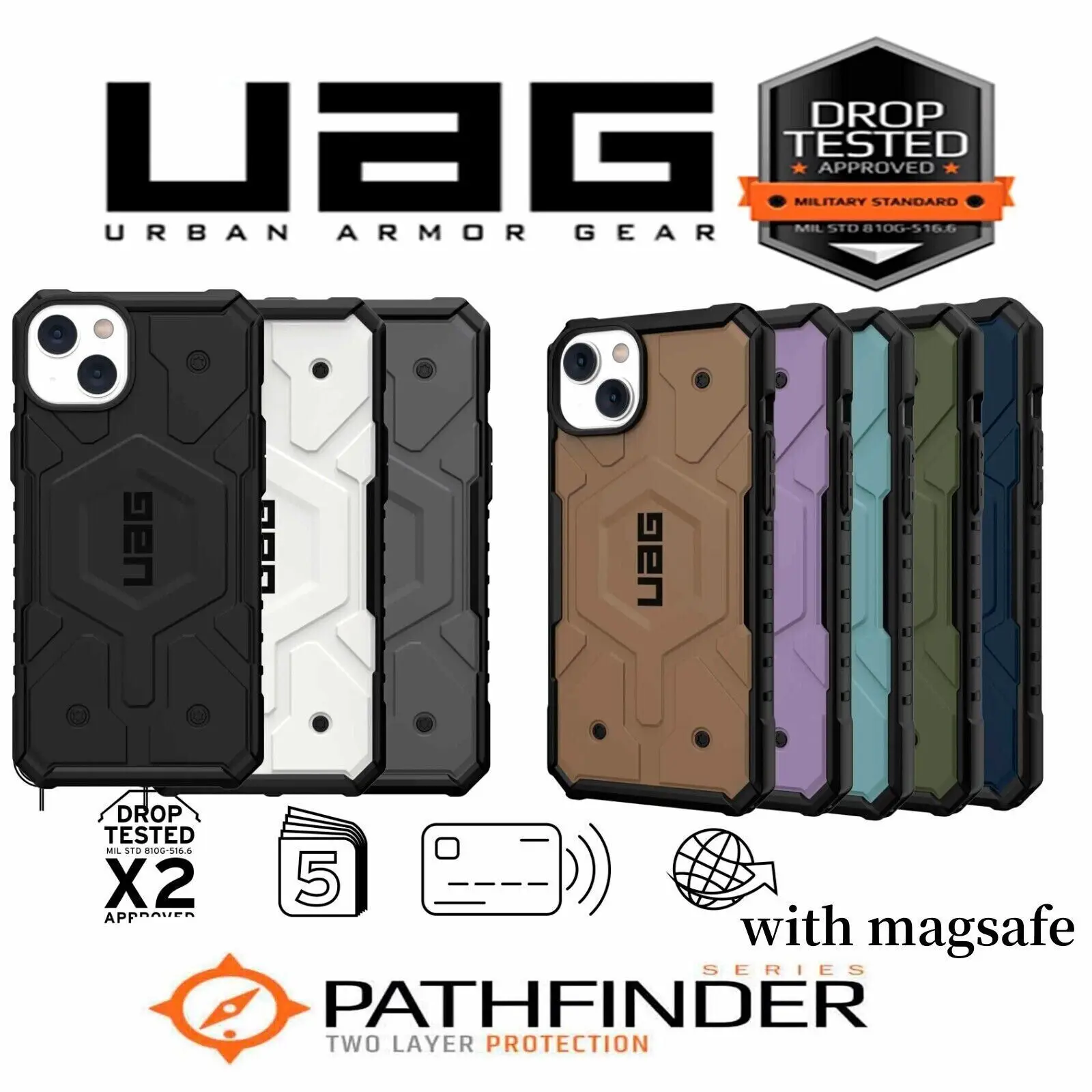 Оригинальный UAG Pathfinder с чехлом MagSafe для Apple iPhone 11, защитный Магнитный чехол