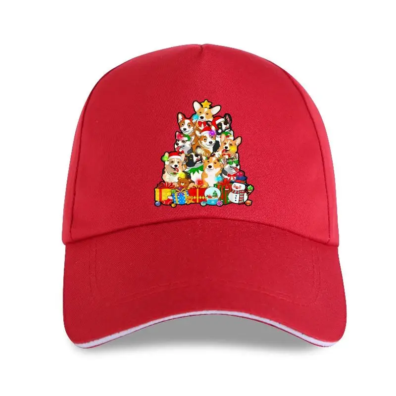 

new cap hat Funny Corgi Christmas Tree Lights Gift Dog Lover Baseball Cap Size Harajuku Streetwear Top Men Fashion Oversized Ma