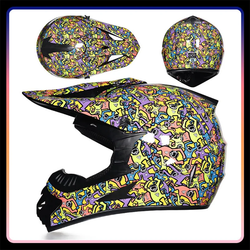 Off Road Helmet Motorcycle Helmet Adult Bike Downhill Cross Helmet Capacete Motocross Casco ATV Dirt Bike Full Face Helmets DOT