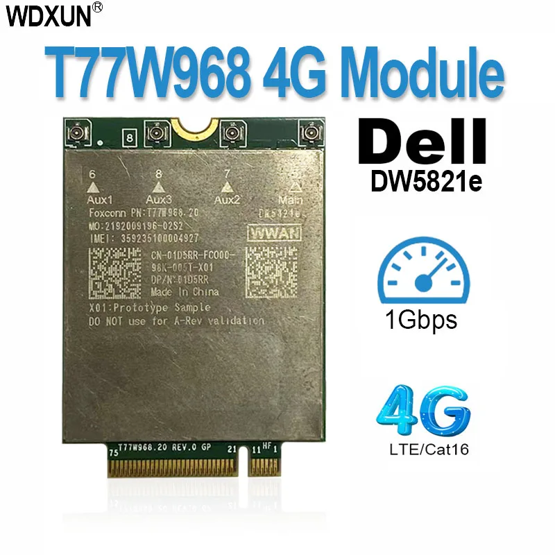 T77W968 for Dell DW5821e LTE Cat16 GNSS 5G WWAN Card Module for Lattore 5420 5424 7424 Rugged Latitude 7400/7400 2-in wifi adapter for desktop Network Cards