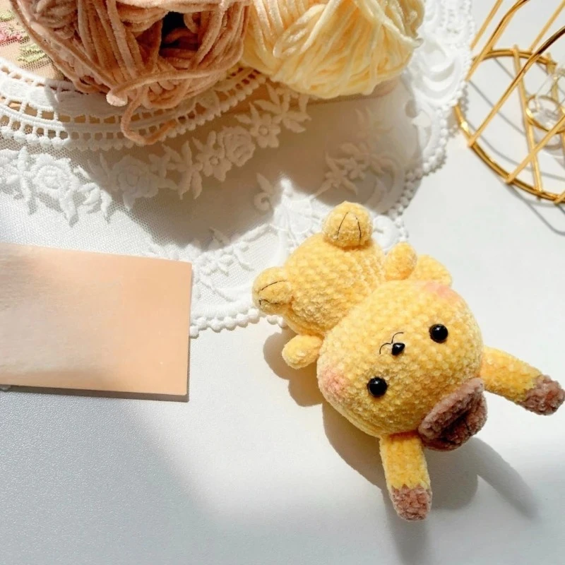 Luxurious Golden Velvet Chenille Wool Yarn - 40g, 148m, 2mm Thickness for Handcrafted DIY Projects