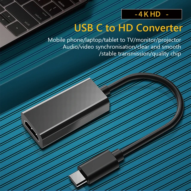 Cable adaptador de alta calidad BOREAN HD 1080P TV convertidor USB-C tipo C  a HDMI Cable nuevo 4K*2K 2M USB 3.1 HDTV/Multicolor