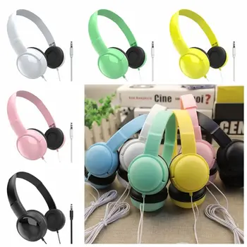 Cuffie over Ear Wierd Cuffie stereo musicali regolabili da 3,5 mm Cuffie con cancellazione del rumore Audio Bass Macaron Cuffie Tablet