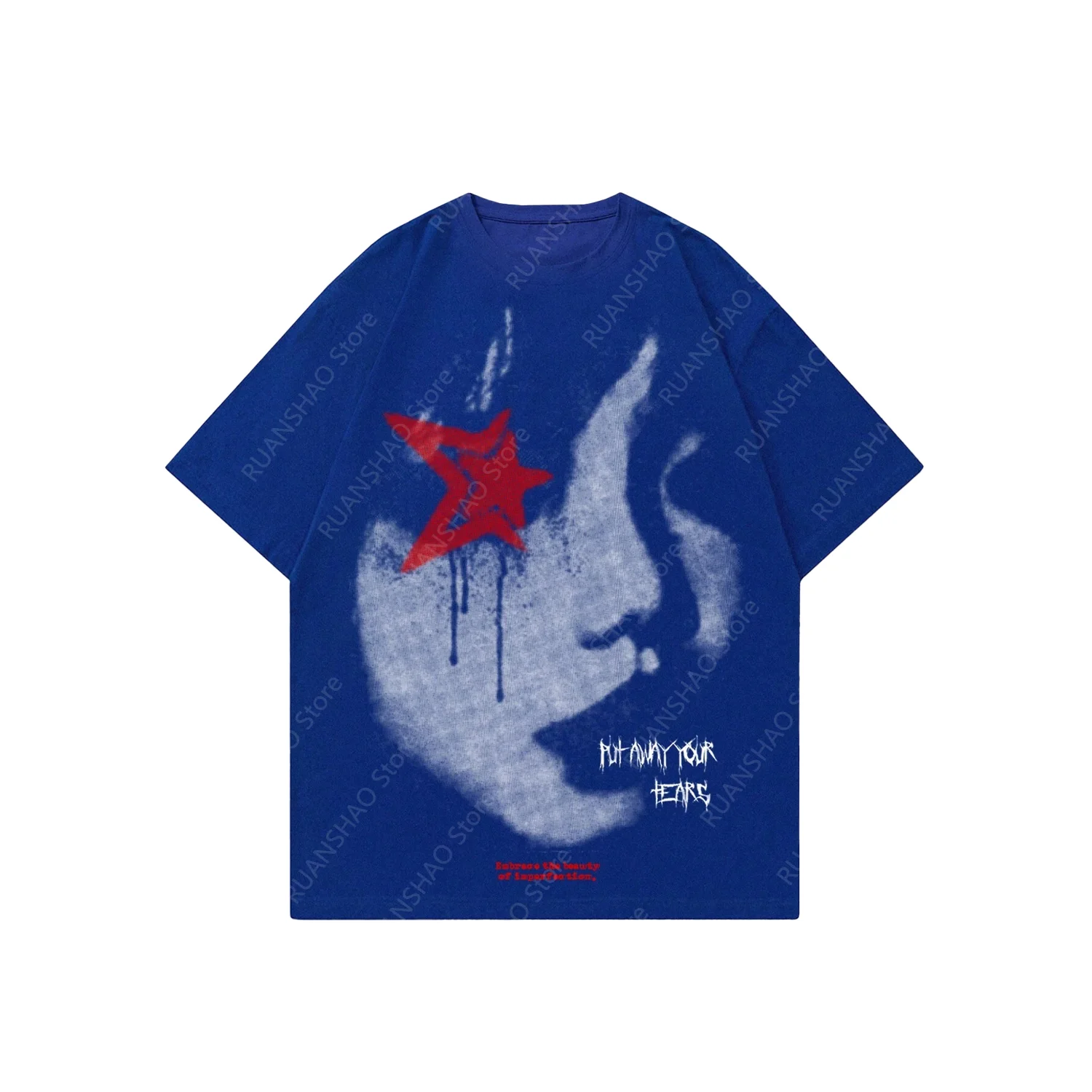 New Style Portrait Print T-Shirt Summer Comfort Hip-Hop Fashion Tee Man Women Cotton Fallow Round Vintage short sleeve