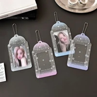 Transparent umbrella Snowflake 3 inch pvc student card cover star storage card cover 1