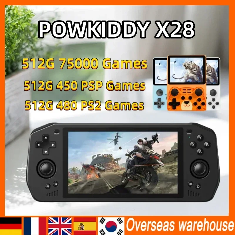 Powkiddy X28 Powkiddy Rgb20S Console Di Gioco Portatile Retrò Android 11 Schermo Touch Ips Da 5.5 Pollici 512G 70000 Gioco T618 Ps2 Regalo Per Bambini