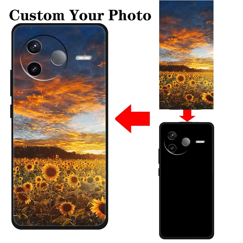 Personalized Soft TPU Protective Phone Case - Customizable Black Back Cover