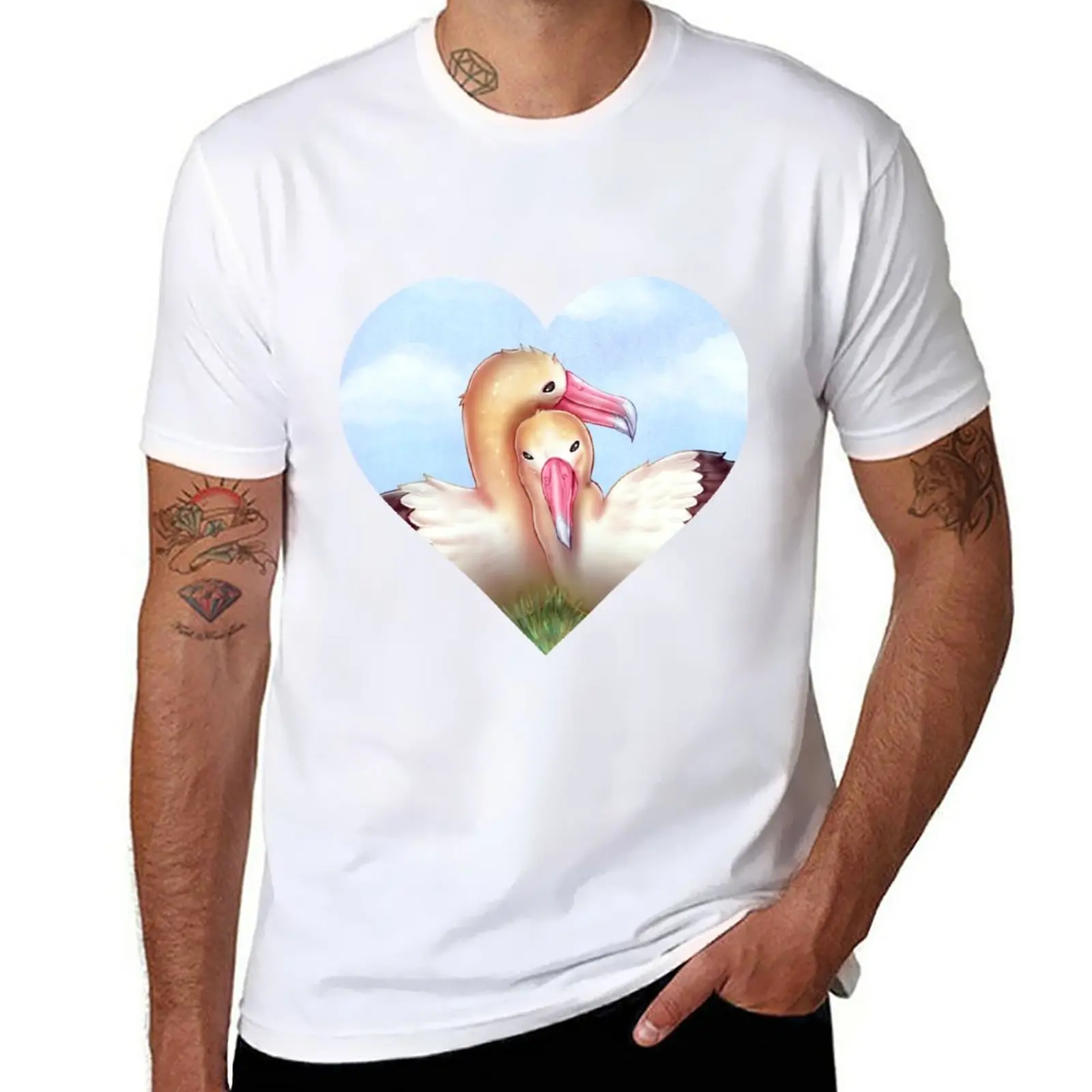 

New Birds heart T-Shirt Blouse custom t shirts oversized t shirts graphic t shirt T-shirts for men cotton
