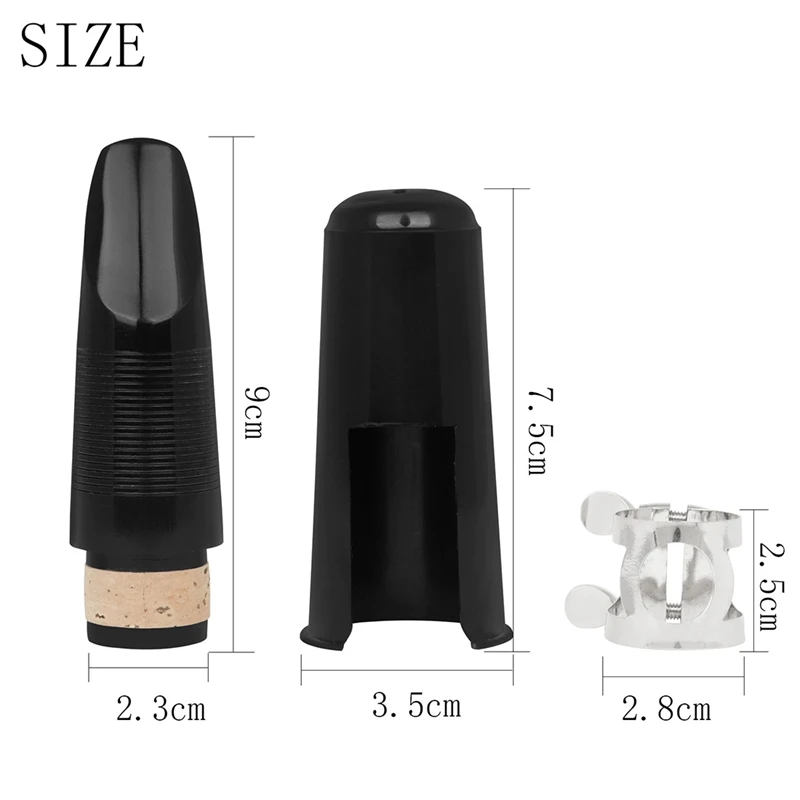 Clarinet Flute Head Set Four-Piece Threaded Metal Clip Black Pipe Mouthpiece Strong And Durable
