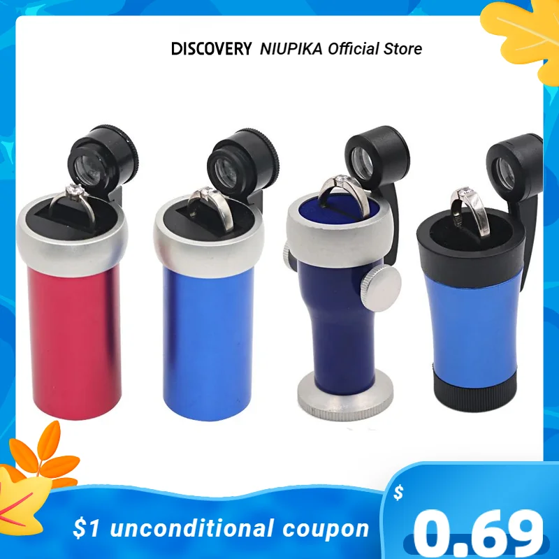

10x Diamond Coded Magnifier Identification Instrument Jewelry Mirror Lumbar Prism Waist Gauge