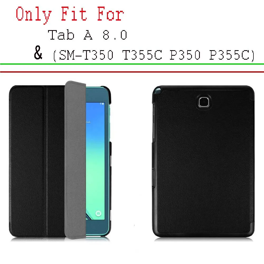 Ультратонкий смарт-чехол для Samsung Galaxy Tab A 8,0 дюйма (SM-T350 T355C P350 P355C), кожаный чехол-подставка с функцией автоматического сна