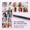 KIPOZI V7 Pro Hair Straightener Curler 2 in 1 Dual Voltage Titanium Straighteners For Salon Auto Shut Off Flat Iron  Purple 5