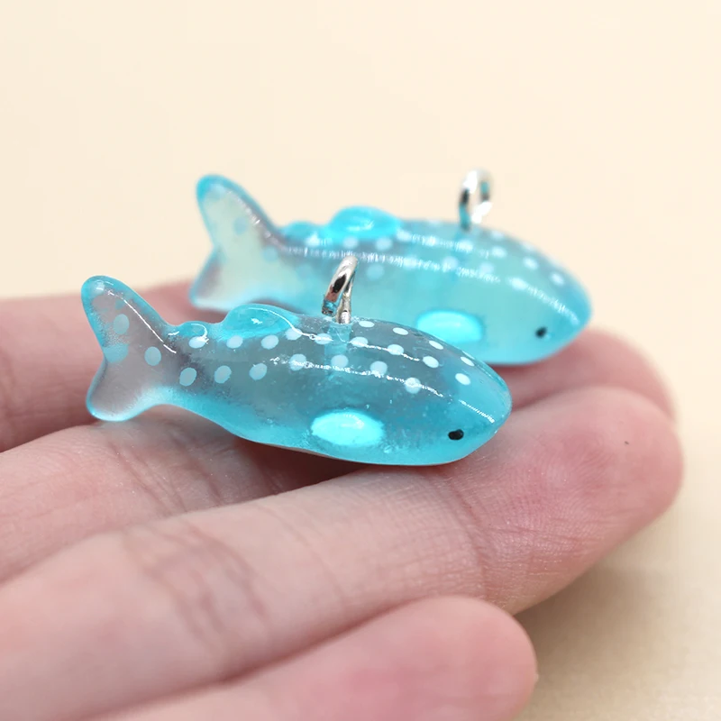 10pcs Cute Marine Whale Resin Charms Kawaii Craft Pendant For Earring Keychain Animal Charms Diy Jewelry Making