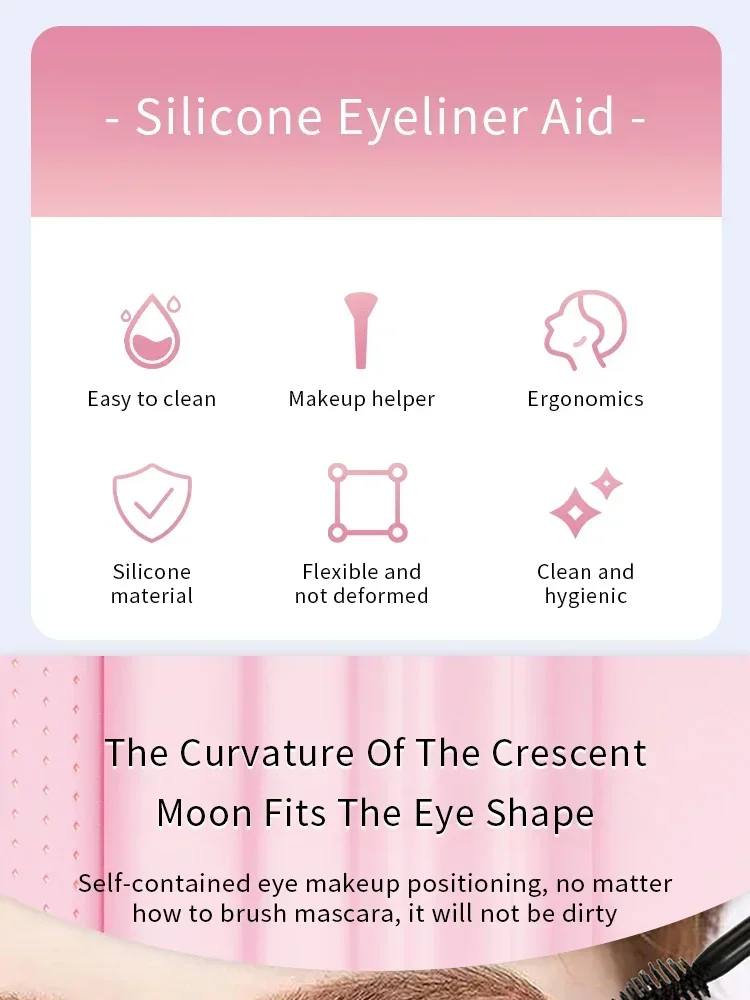 Description Picture 4 of itemMulti-functional Eyeliner Stencil Wing Tips Silicone Eyeliner Aid Marscara Drawing Lipstick Wearing Aid Reusable Makeup Tools